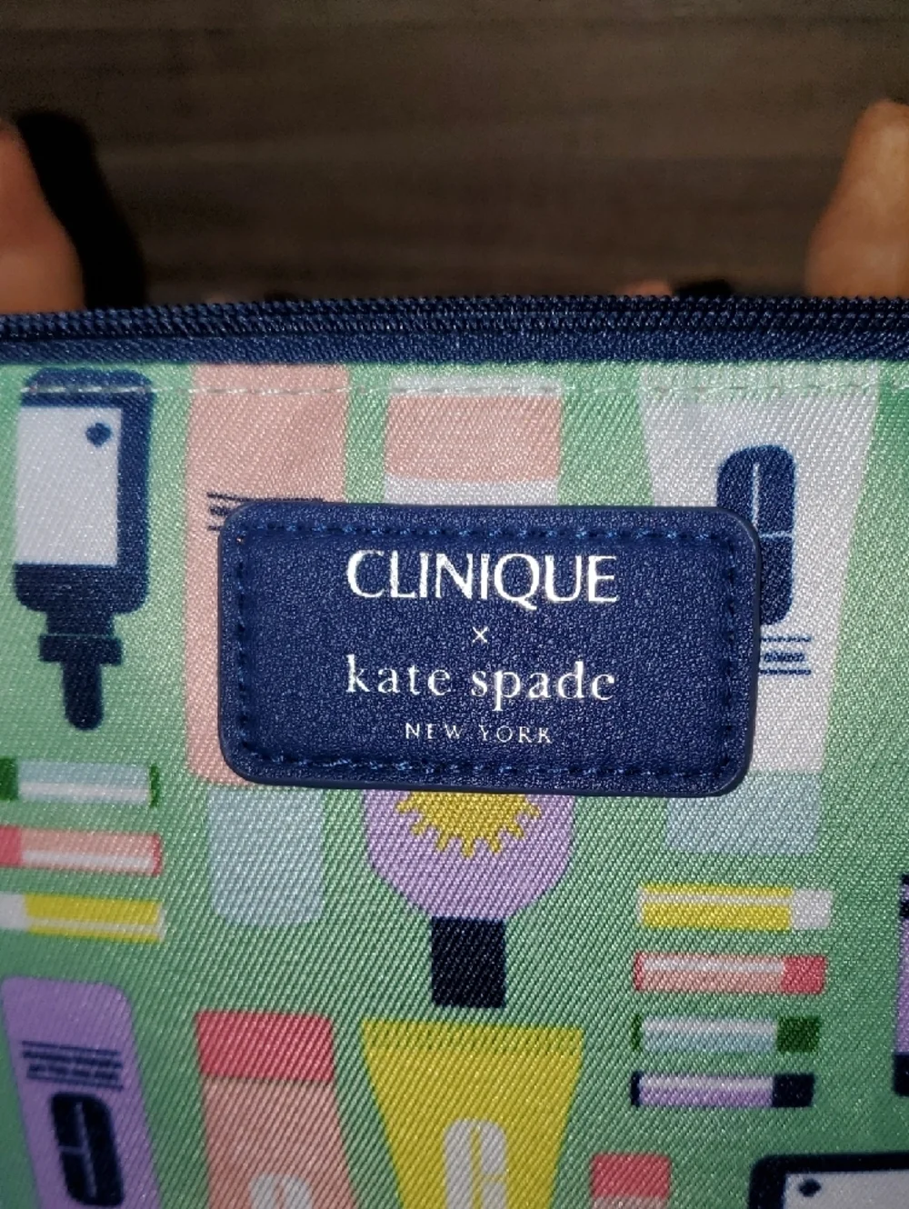 Clinique x Kate Spade New York Cosmetic Pouch - Mint Multi